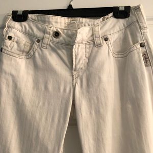 Silver white bootcut jeans
